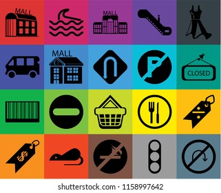 Set Of 20 icons such as No turn, Traffic light, smoking, Rats, Price, Dress, Discount, Shopping basket, Barcode, Mall, parking, Closed, transparency icon pack, pixel perfect