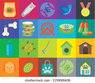 Set Of 20 icons such as Pet shop, Ball, Shopping bag, Turtle, Dog, Winner, Kennel, Nail trimmer, Shampoo, Canned food, bed, Cat Drugs, Tennis, transparency icon pack, pixel perfect