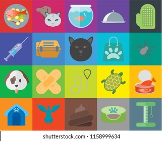 Set Of 20 icons such as Platform, Pet bed, Poop, Bird, house, Glove, Cat food, Leash, Dog, Animal carrier, Shopping bag, Fish Spider, Aquarium, transparency icon pack, pixel perfect
