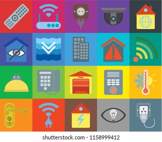 Set Of 20 icons such as Plug, Smart, Home, Wireless, Doorknob, Thermostat, Garage, Lightbulb, Deep, Smart home, Remote, Wifi, transparency icon pack, pixel perfect