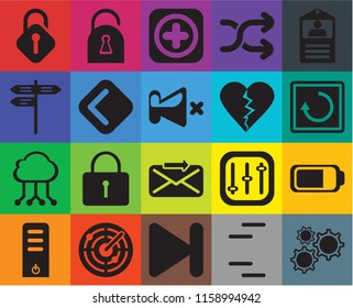 Set Of 20 icons such as Settings, Lines, Next, Radar, Server, Id card, Battery, Send, Cloud computing, Back, Dislike, Unlocked, Restart, Add, transparency icon pack, pixel perfect