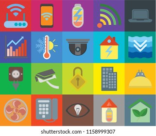 Set Of 20 icons such as Smart home, Home, Smart, Dial, Fan, Laptop, Lightbulb, Locking, Plug, Thermostat, Modem, Deep, Power, transparency icon pack, pixel perfect