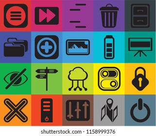 Set Of 20 icons such as Switch, Map, Controls, Server, Multiply, Archive, Lock, Cloud computing, Hide, Add, Battery, Menu, Television, Lines, transparency icon pack, pixel perfect