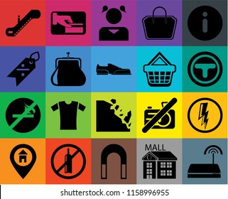 Set Of 20 icons such as Wifi, Junction, Information, Tote bag, Location, Card payment, No camera, Discount, transparency icon pack, pixel perfect