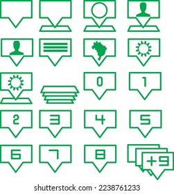 Set with 20 images, icons, to be used in social networks