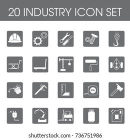 Set of 20 industry iconflat style