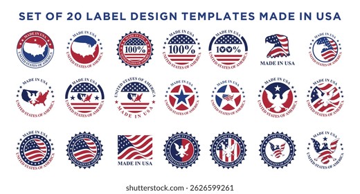 set of 20 label design templates made in usa	