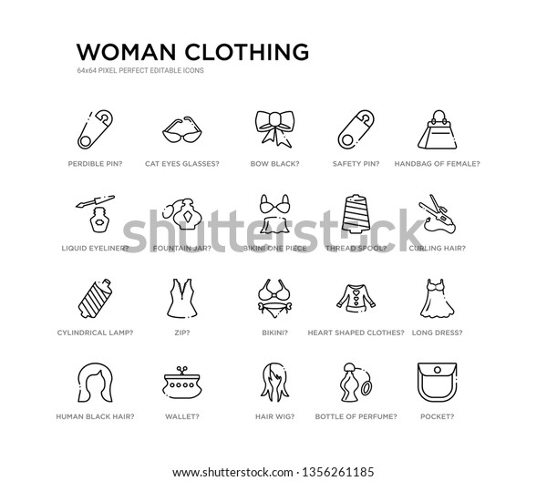 Set Line Icons Such Cylindrical Stock Vector Royalty Free