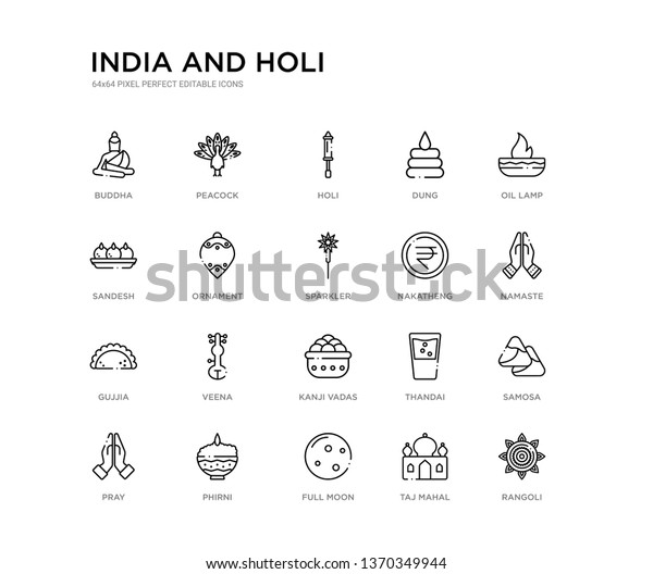 Set Line Icons Such Kanji Stock Vector Royalty Free