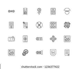 Set Of 20 linear Blockchain icons such as Bitcoin, Encrypted, Mining, Altcoin, Anonymity, Ethereum, editable stroke vector icon pack