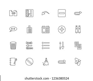 Set Of 20 Linear Content Icons Such As Send, Reply, Clear, Block, Edit, Reply All, Add, Priority, Remove, List, Undo, Editable Stroke Vector Icon Pack