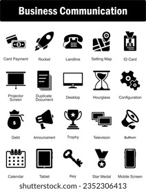 A set of 20 Mix icons as card payment, rocket, landline