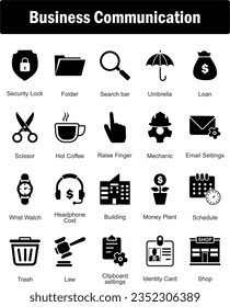 A set of 20 Mix icons as security lock, folder, search bar
