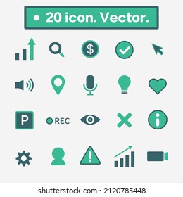 A set of 20 modern web icons. Editable vectors.