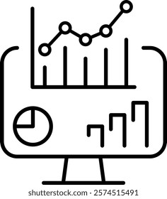 Set of 20 outline icons related to data analytics. Linear icon collection. Editable stroke. Vector illustration