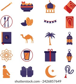 Set of 20 Ramadan Kareem Icons	