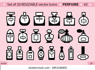 set of 20 resizable vector icons for PERFUME theme