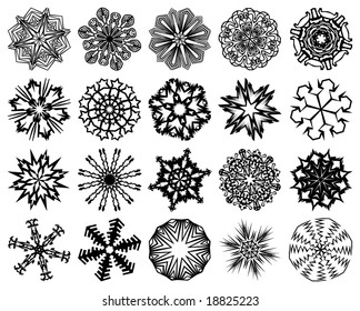 Set of 20 snowflakes