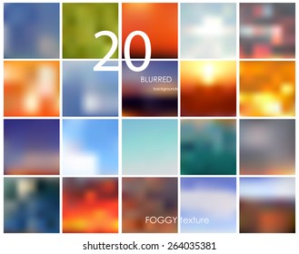 Set of 20 square blurred backgrounds. Vector eps10. Set No.9