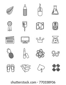 Set of 20 thin lines web/mobile vector icons 