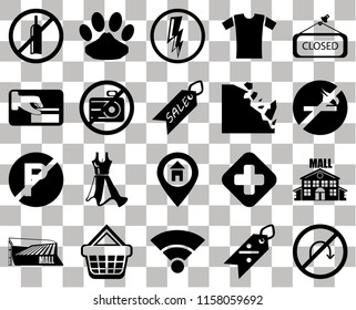 Set Of 20 transparent icons such as No turn, smoking, Closed, Shirt, Mall, Pet, Hospital, Card payment, transparency icon pack, pixel perfect