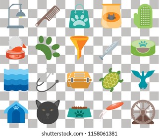 Set Of 20 transparent icons such as Hamster ball, Pet bed, Glove, Cat food, house, Comb, Turtle, transparency icon pack, pixel perfect