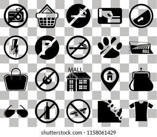 Set Of 20 transparent icons such as Shirt, Mall, Slope, Card payment, Glasses, Shopping basket, Location, Electricity, transparency icon pack, pixel perfect