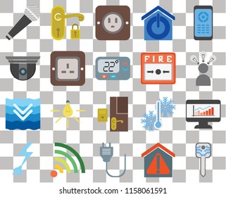 Set Of 20 transparent icons such as Smart key, home, Plug, Wifi, Power, Remote, Dashboard, Doorbell, Deep, Fire alarm, Microphone, Smart, transparency icon pack, pixel perfect