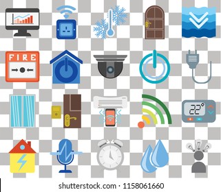Set Of 20 transparent icons such as Smart, Plug, Deep, Door, Home, Socket, Wifi, Fire alarm, transparency icon pack, pixel perfect