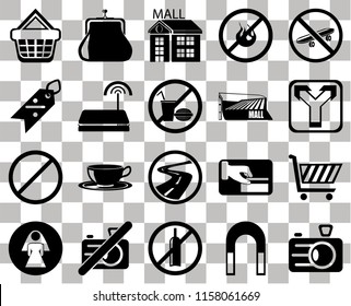 Set Of 20 transparent icons such as Camera, Junction, Skateboard, No fire, Restroom, Purse, Card payment, Discount, transparency icon pack, pixel perfect