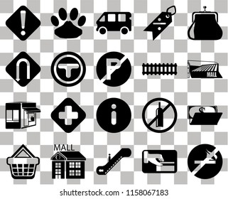 Set Of 20 transparent icons such as No smoking, Mall, Purse, Discount, Shopping basket, Pet, alcohol, Turn, transparency icon pack, pixel perfect