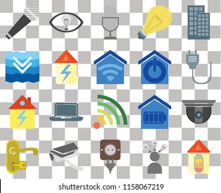 Set Of 20 transparent icons such as Home, Plug, Smart home, Light, Handle, Smart, Deep, transparency icon pack, pixel perfect