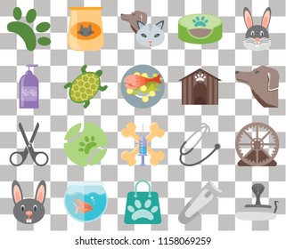 Set Of 20 transparent icons such as Snake, Dog, Rabbit, Pet bed, Cat food, Stethoscope, Shampoo, transparency icon pack, pixel perfect