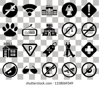 Set Of 20 transparent icons such as No fire, Skateboard, Gun, Glasses, Slope, Warning, Hospital, Discount, Mall, Closed, turn, smoking, transparency icon pack, pixel perfect