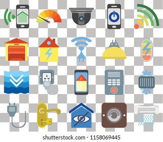 Set Of 20 transparent icons such as Air conditioner, Power, Wifi, Smartphone, Plug, Meter, Intercom, Garage, transparency icon pack, pixel perfect