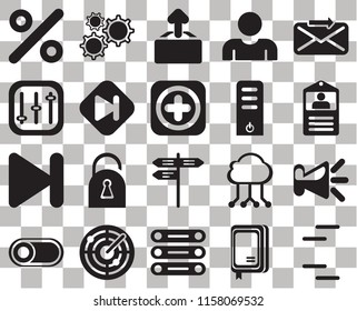 Set Of 20 transparent icons such as Lines, Notebook, Database, Radar, Switch, Send, Speaker, Street, Next, Skip, Server, Percent, Id card, Upload, transparency icon pack, pixel perfect