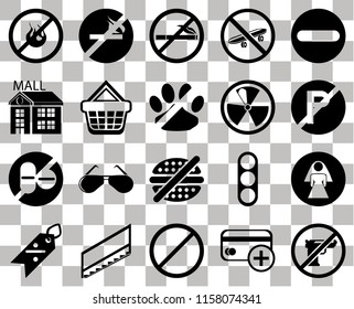 Set Of 20 transparent icons such as Gun, No parking, Forbidden, Skateboard, Discount, smoking, Traffic light, Mall, transparency icon pack, pixel perfect