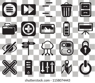 Set Of 20 transparent icons such as Switch, Map, Controls, Server, Multiply, Archive, Lock, Cloud computing, Hide, Add, Battery, Menu, Television, Lines, transparency icon pack, pixel perfect