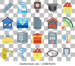 Set Of 20 transparent icons such as Plug, Smart, Home, Wireless, Doorknob, Thermostat, Garage, Lightbulb, Deep, Smart home, Remote, Wifi, transparency icon pack, pixel perfect