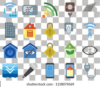 Set Of 20 transparent icons such as Plug, Smart home, Remote, Microphone, Deep, Panel, Smart, Locked, Home, Modem, Wireless, Wifi, transparency icon pack, pixel perfect