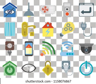 Set Of 20 transparent icons such as Power, Plug, Browser, Intercom, Smart home, Lighting, Modem, Window, transparency icon pack, pixel perfect