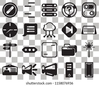 Set Of 20 transparent icons such as Smartphone, Calendar, Switch, Help, Id card, Lines, Folder, Clock, transparency icon pack, pixel perfect