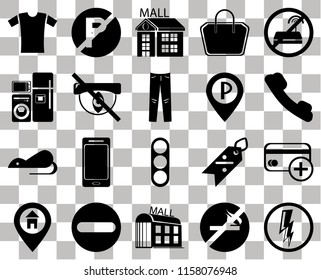 Set Of 20 transparent icons such as Electricity, Telephone, No wifi, Tote bag, Location, parking, Discount, Electrical appliances, transparency icon pack, pixel perfect