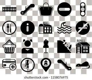 Set Of 20 transparent icons such as Rats, No smoking, Traffic light, Forbidden, Cit card, Escalator, Falling rocks, Restaurant, transparency icon pack, pixel perfect
