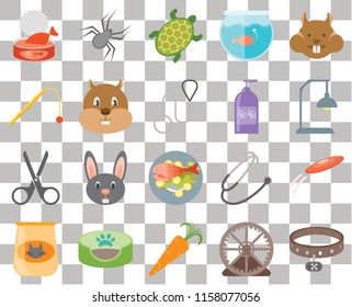 Set Of 20 transparent icons such as Collar, Lamp, Hamster, Aquarium, Cat food, Spider, Stethoscope, Toy, transparency icon pack, pixel perfect