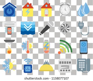 Set Of 20 transparent icons such as Dial, Meter, Lightbulb, Socket, Heating, Water, Remote, Power, Sensor, Deep, Cooler, Smart home, Plug, Home, transparency icon pack, pixel perfect