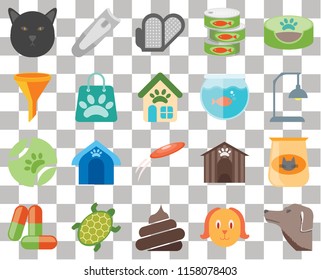 Set Of 20 transparent icons such as Dog, Poop, Turtle, Drugs, Pet bed, Cat food, Frisbee, Ball, Shopping bag, Aquarium, Cat, Lamp, Grooming glove, transparency icon pack, pixel perfect