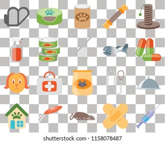 Set Of 20 transparent icons such as Syringe, Drugs, Scratching, Rope, Pet shop, bed, Leash, Spray, transparency icon pack, pixel perfect