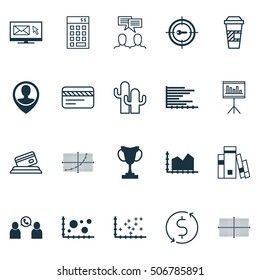 Set Of 20 Universal Editable Icons. Can Be Used For Web, Mobile And App Design. Includes Icons Such As Employee Location, Phone Conference, Cacti And More.