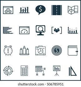 Set Of 20 Universal Editable Icons. Can Be Used For Web, Mobile And App Design. Includes Icons Such As Schedule, Board And More.